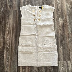 J. Crew Cream Dress with Gold Accents